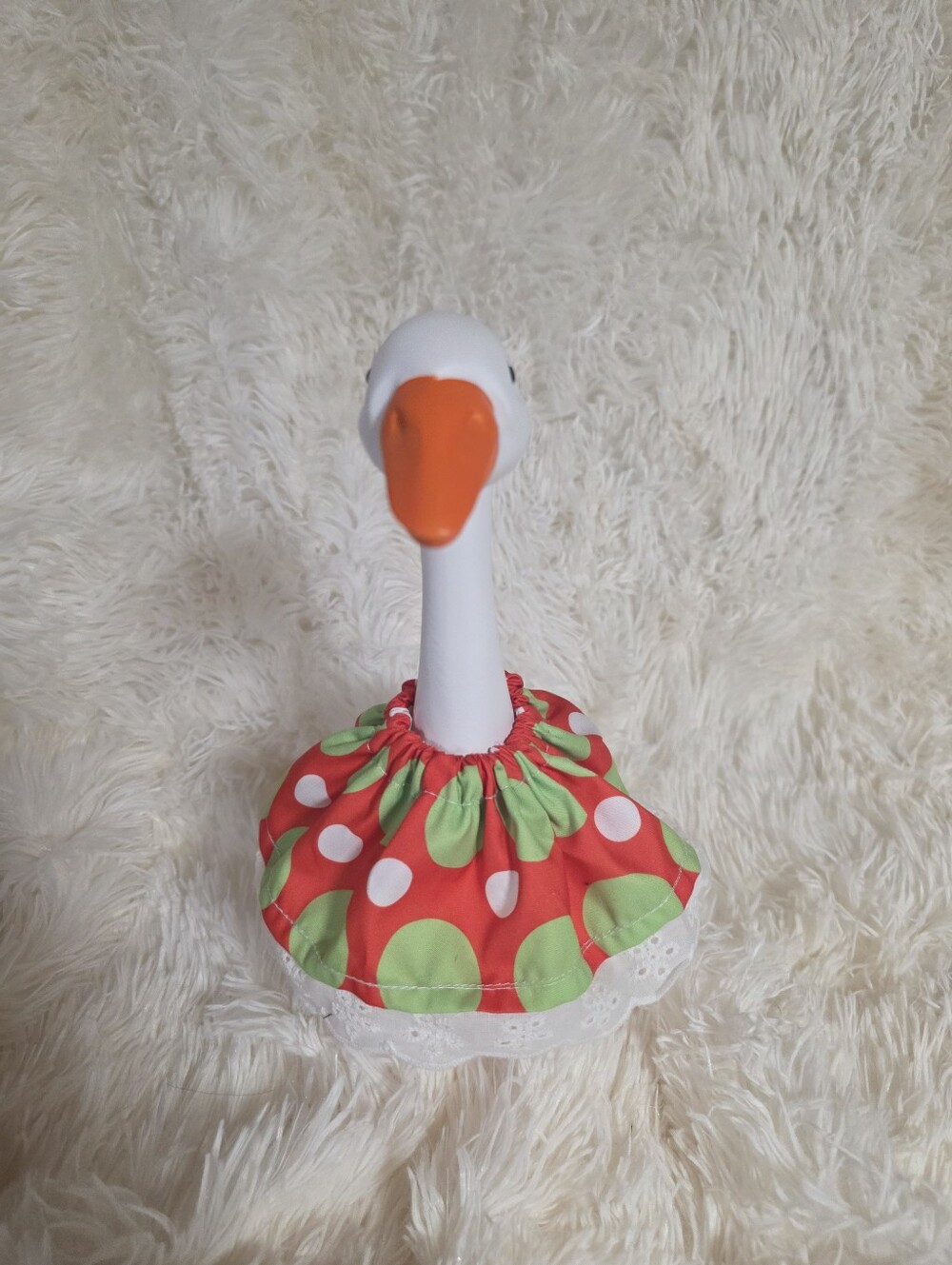 10" Handmade Red & Green Polka Dot Dress